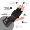 WYOX Gel Quick Hand Wraps for Boxing MMA Kickboxing - EZ-Off & On - Padded Knuckle with Wrist Wrap Protection for Men Women (Black, S-M)