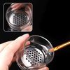 2Pcs Glass Nail Art Brush Cleaner Cup Acrylic Liquid Powder Dappen Cup Dish Nail Pen Brush Washing Cup Container Glassware with Wooden Lid & Stainless Steel Filter for Nail Art Manicure Care Tools