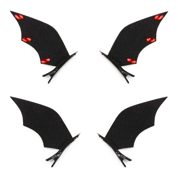 Bat Hair Clips Cartoon Halloween Bat Ears Hair Clips Batwing Costume Cosplay Accessories for Kids Adults Women (2 Pairs)