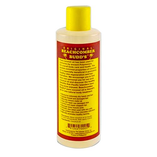 Hawaiian Beachcomber Budd Pure Unscented Coconut Oil 8 oz.