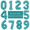 Vonokee 40 Inch Teal Blue Giant Number Balloons 4, Jumbo Digital Foil Mylar Balloon for Birthday Party Wedding Anniversary Celebration Decoration