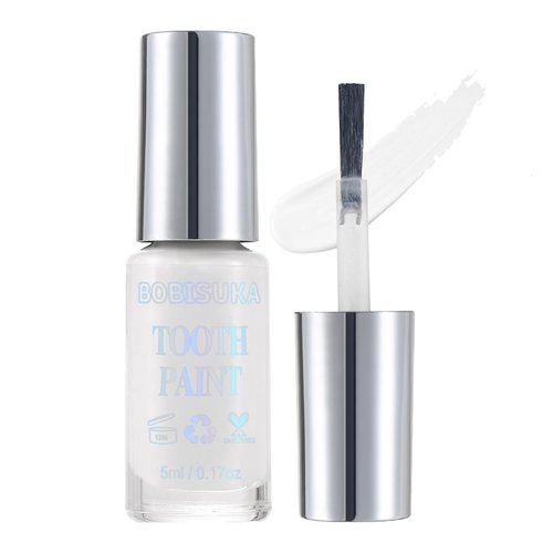 BOBISUKA White Tooth Paint, Instant Bright White Vampiric Tooth Costume - No Streak, Safe, Long Last Tooth Makeup FX Paint, Perfect for Cosplay, Halloween Makeup, Theater, and Special Effects (5 ml)