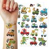 30 Pcs Animal Temporary Tattoos for Kids, Animal Driven Transportation Tattoo Stickers Birthday Themed Party Supplies Decorations Favors for Boys Girls Gifts School Prizes Rewards