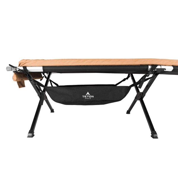 TETON Sports Under Cot Storage; Perfect Companion to the TETON Sports Camping Cots; A Must Have for Camping Cot Users; Storage Organizer for Under Your Cot , Black, 25.5 x 23.5 x 5"