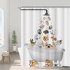 Cute Raining Dogs Shower Curtain,Funny Dog Cartoon Corgi Kids Shower Curtains Hilarious Cute Animal Pets Playing Water Design Paw Pattern Children Bath Curtain Waterproof Fabric with Hooks,72''x72''
