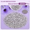 2000PCS SS12/3mm Crystal Rhinestones (Clear), Bedazzling Flatback Glass Rhinestones for Crafting DIY Nail Art Makeup Decoration, Gems Diomand Charms for Tumbler Shoes Clothing Mug