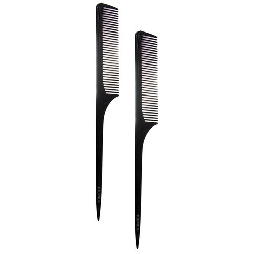 Fine Tooth Teasing Tail Comb 9", with Thin and Long Handle (2 Pack)