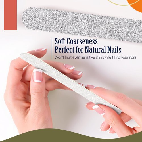 Maryton 50Pcs Disposable Nail File, 5 Inch Thin Emery Boards 180/180 Grit Nail Files for Natural Nails, Professional Pedicure Manicure Tools Set