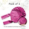 QliHut Nigerian Gele Headties with Beads and Stones African Headtie Women Head Wrap Already Made Auto (Pink)