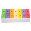 MedWrite AM/PM - 2 Times a Day Weekly Pill Organizer with Removable Daily Pill Boxes in Storage Tray - Writable Surface on Tray for Medication Instructions and Notes - by Pill Thing (Jumbo, Rainbow)