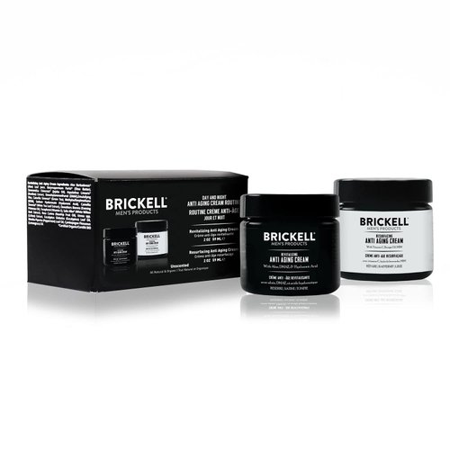 Brickell Men&#39;s Day and Night Anti Aging Cream Routine, Natural and Organic, Unscented, Skincare G...