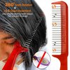 The Hair Doctor Hair Doctor Handle Comb with silky smooth rotating teeth reduces hair breakage and hair loss (30 Stainless Teeth, Royal Purple)