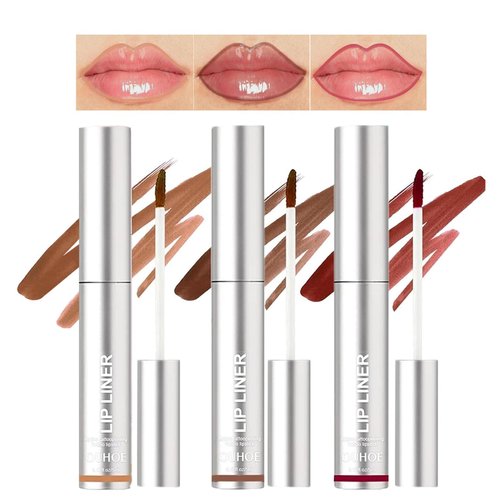 3 Colors Peel Off Lip Liner Tattoo, Peel Off Lip Stain with Matte Finish, Long Wear Lip Liner Lipstick, Long Lasting, Waterproof, Transfer-proof, Highly Pigmented Color Makeup for Women