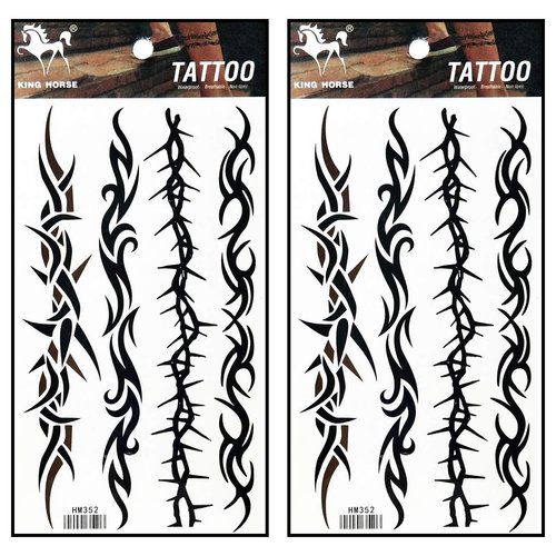 Tattoos 2 Sheets Barbed Wire Creeper Vine Temporary Tattoos Stickers Fake Body Arm Chest Shoulder Tattoos for Teens Men Women