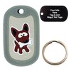 Custom Engraved Pet Tag - Small Dog with Bone - Gray - Dog Tag - Tag-Z Wag-Z