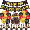 Freddy's Birthday Party Decorations, 5 Nights Decorations include Banner,Cake Toppers, Balloons for Kids Baby Shower Birthday Party Supplies (Black)