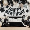 TONIFUL 35PCS Black Happy Birthday Decorations Kit 16 Inch Happy Birthday Balloon Banner with Star Balloons Mylar Foil Birthday Party Decorations Supplies for Men Women Adults Girls Boys Kids