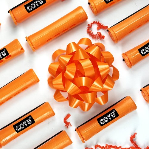 48 pc of COTU (R) Hair Perm Rods Jumbo Size - Tangerine Color