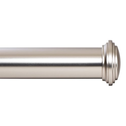 Ivilon Window Curtain Rod Decorative End Cap Design, 1 Inch Rod, 28 to 48 Inch. Satin Nickel