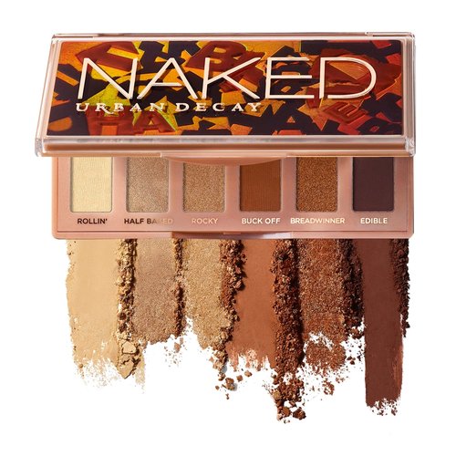 URBAN DECAY Naked Half Baked Mini, Bronze Neutral Eyeshadow Palette, Matte, Metallic, Shimmer & Glitter Finish, 6 Warm Beige & Brown Eye Shadows, Travel Friendly Size, Vegan, Cruelty-free