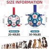 QDAN Dog Toys Soccer Ball with Straps, Interactive Toys for Tug of War, Puppy Birthday Toy, Dog Water Toy, Dog Balls for Small Medium Dog (6 Inch)