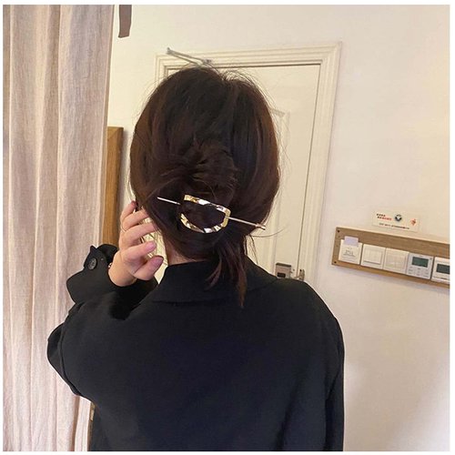 Yheakne Metal Hair Slide Clip Barrette Silver Geometric Hair Holder Clip Pin Vintage Hair Slide Pin Bun Holder Alloy Hair Clip Decorative Hair Accessories for Women and Girls (Silver)