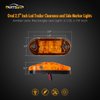 Partsam 4 Pcs 2.5inch Oval Amber Lens 2 Diode LED Trailer Truck Clearance Side Marker Light