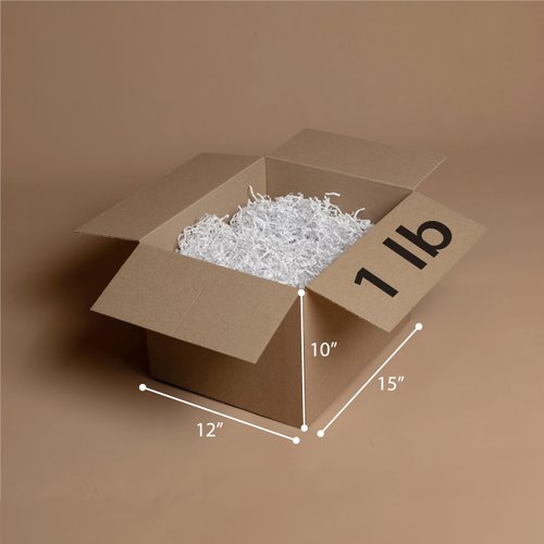 Rupert and Jeoffrey's Trading Co. Crinkle Cut Paper Shred Filler for Gift Baskets (1 Lb, White)