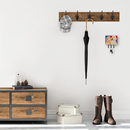 Caroline's Treasures SS8754TH68 Golden Retriever Leash or Key Holder, Wall Hooks, Key Hooks Holder, Coat Rack Wall Mount, Coat Hooks, Hooks for Hanging Keys, Towels, Aprons, Leashes,