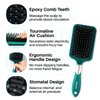RHOS Paddle Hair Brush for Women&Men-Detangler Hair Brush with Nylon Bristlesfor Thick,Curly,Thin,Long,Wet&Dry Hair-Cushion Square Hair Brush for Detangling,Smoothing (1 Pack-Green)
