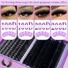 Lash Clusters 100D+200D Thick Volume Eyelash Clusters 12-22mm Long Cluster Lashes Fluffy Eyelash Extensions Individual Lashes Clusters DIY at Home Eyelashes D Curl Lash Extension by FOINEMYED
