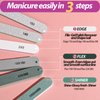 Teenitor Nail File Buffer, Nail Files for Natural Nails and Acrylic Nails, Manicure Buffer Block, Different Grits, Straight