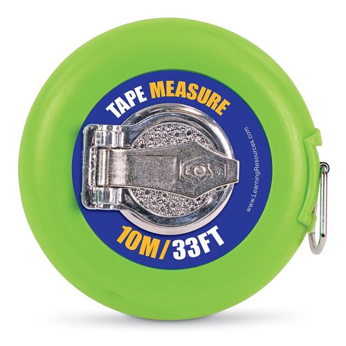 Learning Resources Wind-Up Tape 10 Meters/33 Feet, Early Math Skills, Easy Wind-Up Tape Measure, Construction Play, Ages 5+, Multi (LER0365)