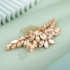 BERYUAN Women Girls Bridal Champagne Crystal Rhinestone Wedding Hair Comb Teardrop Rhinestone Wedding Headpiece Silver Gold Wedding Hair Accessories Bridal Headband for Brides Bridesmaid (champagne)