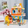 QLT QIAOLETONG Cute Cat House Toy Building Set for Girls 6-12, Compatible with Lego Friends, 521 PCS Friendship House Building Blocks Kit with Animals, Ideas Birthday Gift for Kids Boys 8-12