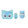 Justice For Girls Owl 3pc Sequin Cosmetic Gift Set Lip Gloss Nails Bag