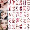 30 Sheets 3D Zombie Scar Tattoos Fake Scars Bloody Costume Makeup Halloween Decoration Horror Wound Scary Blood Injury Sticker ，Halloween Party Decorations, Supplies & Favors
