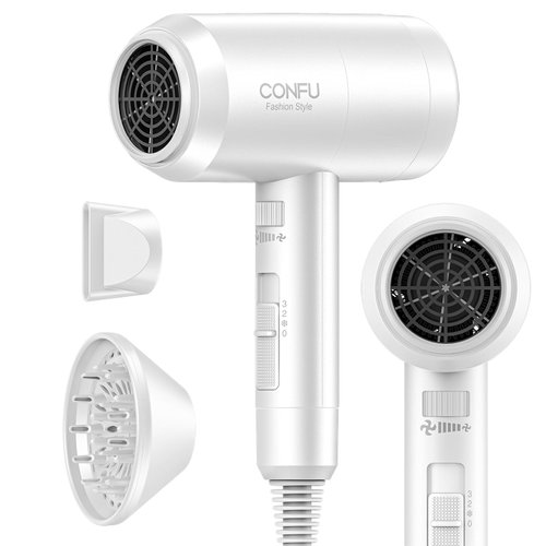 Hair Dryer with Diffuser, CONFU Blow Dryer for Curly Hair for Women Men, 21000PRM Travel Hair Dry...