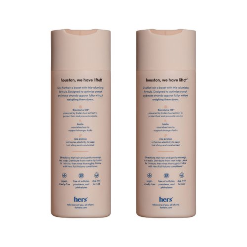 Hers Full Volume Shampoo 2 Pack - Volumizing Shampoo for Women - Soft Cedar & Citron - Women's Natural Shampoo Adds Volume, Shine & Bounce - 2 x 6.4 fl oz