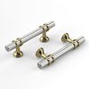 Haliwu 10 pack Brushed Nickel Cabinet Pulls, Cabinet Handles Brushed Nickel, Barrel Cabinet Handles Gold Kitchen Hardware Pulls, 3 inch Hole to Hole Center