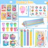 BenLouis 96Pcs Candyland Party Favors Ice Cream Donut Mini Notebook Stampers School Stationery Bulk for Kids Lollipop Sweet Treats Birthday Goodie Bags Pinata Filler Classroom Prizes Supplies
