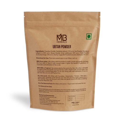 MB Herbals Ubtan Powder 8 oz / 0.5 lb With Sandalwood Turmeric Kachur Sugandhi Chickpeas and Barley Powder | Face and Body Ubtan