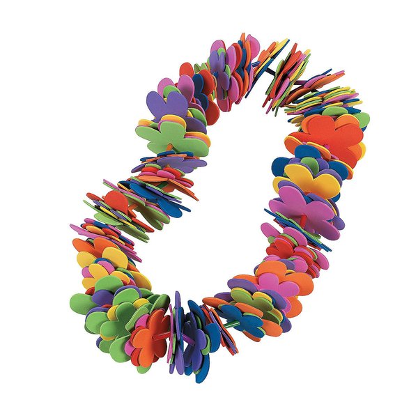 Fun Express Lei Making Craft Kit, Makes 12 Foam Flower Neclaces - - VBS Vacation Bible School Supplies/Decor - Luau Crafts for Kids and Hawaiian Party Favors