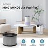 AROEVE MK01&MK06 Air Purifier Replacement Filter, Smoke Remove Material 4 -in-1 Filter with Activated Carbon Mix, Against for Smoke, Odors, and VOCs, 1 Pack- Grey
