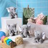 Skylety 4 Pcs Mini Elephant Stuffed Animals Elephant Plush Toys Plush Stuffed Elephant Cute Soft Forest Animals for Baby Shower Boys Girls Elephant Themed Birthday Party Supplies (Grey,4 Inch)