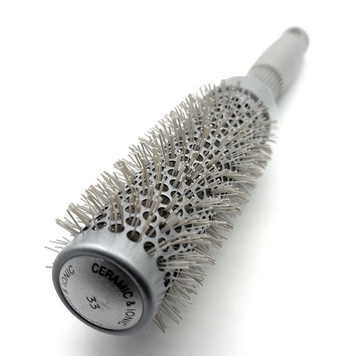 Lado Pro Long Barrel Ceramic + Ionic Thermal Hair Brush 2 Inch #0435, Silver
