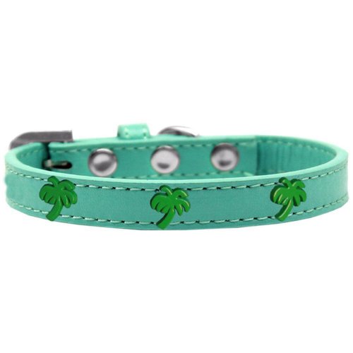 Mirage Pet Products 631-24 LPK18 Green Palm Tree Widget Dog Collar, Size 18, Light Pink