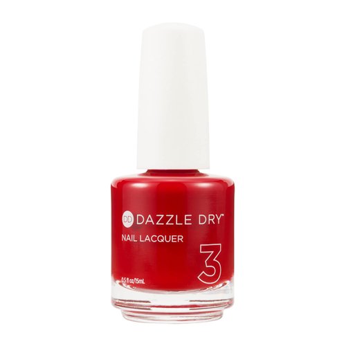 Dazzle Dry Nail Lacquer (Step 3) - Lit - A semi-sheer bright red with blue undertones. Semisheer cream. (0.5 fl oz)