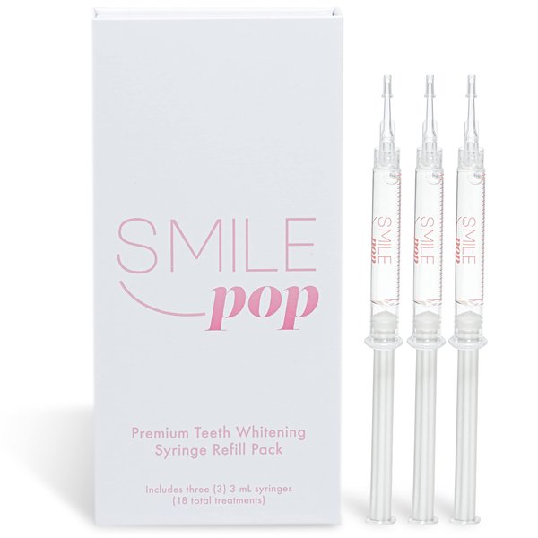 Smile Pop Premium Teeth Whitening Gel Syringes. Professional Strength. Three 3ML 35% Carbamide Peroxide. Helps Remove Blemishes of Coffee, Wine, Smoking, and Soda.