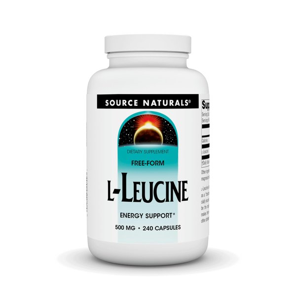 Source Naturals L-Leucine, Energy Support*, A Free Form Essential Amino Acid Supplement for Energy Support - 240 Capsules